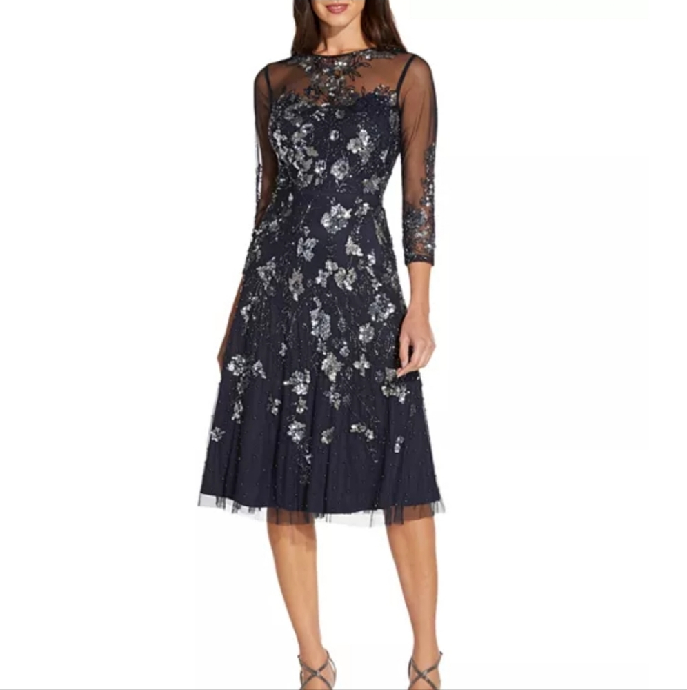 Adrianna Pappell Embellished Cocktail Dress
